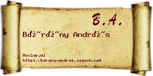 Bárány András névjegykártya