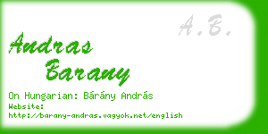 andras barany business card